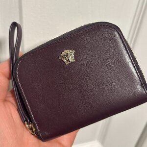 Versace Burgundy Medusa Zip Wallet